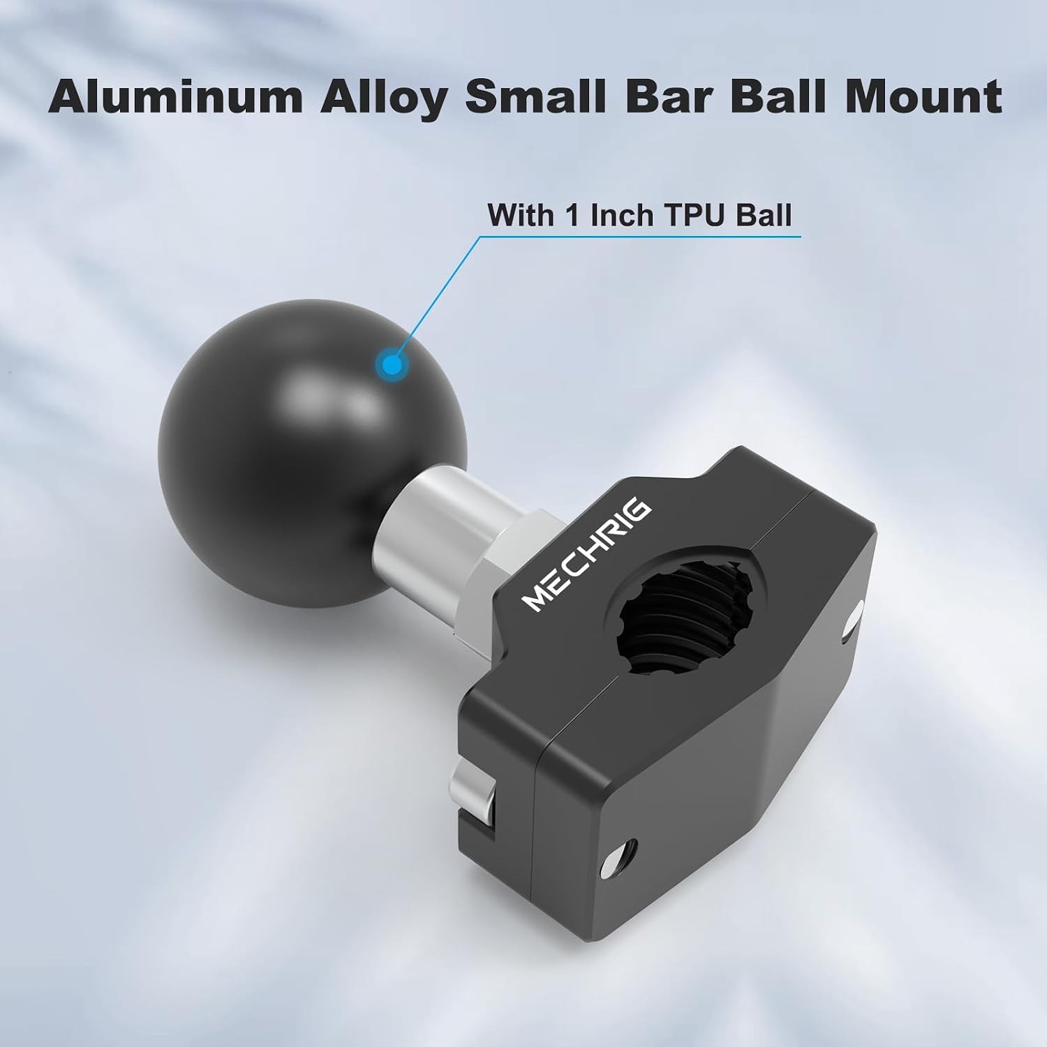 Aluminum Alloy Handlebar Clamp Mount, U-Bolt Base with 1 inch Ball Head Compatible with RAM Mount Double Socket Arm& Motorcycle Ebike Bike Phone Holder,Fit for 0.39" to 0.63" Diameter,78013