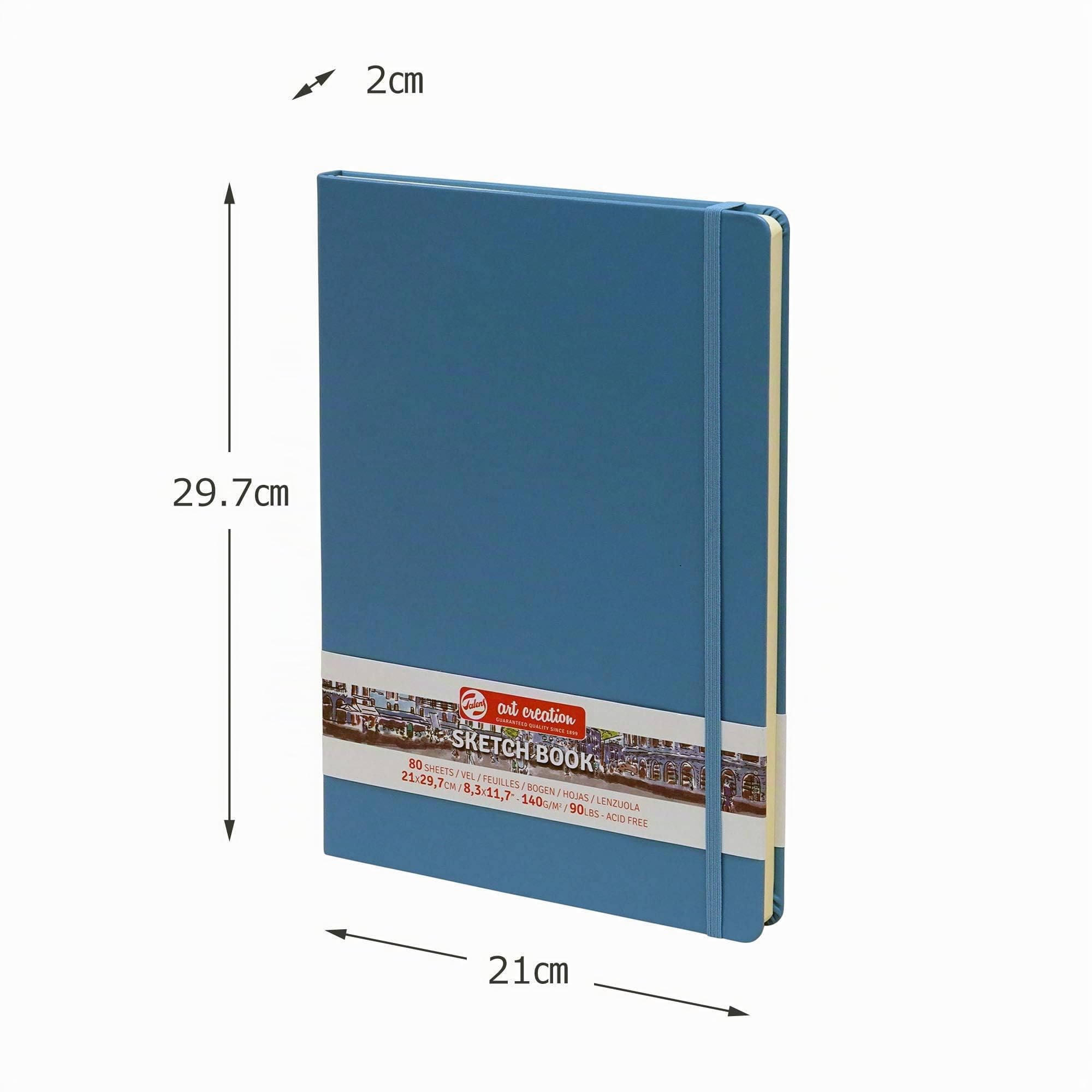 Talens Art Creation Sketchbook - Azul lago 21x29,7cm 140g 80 hojas - Papel sin ácido para dibujar y escribir diarios
