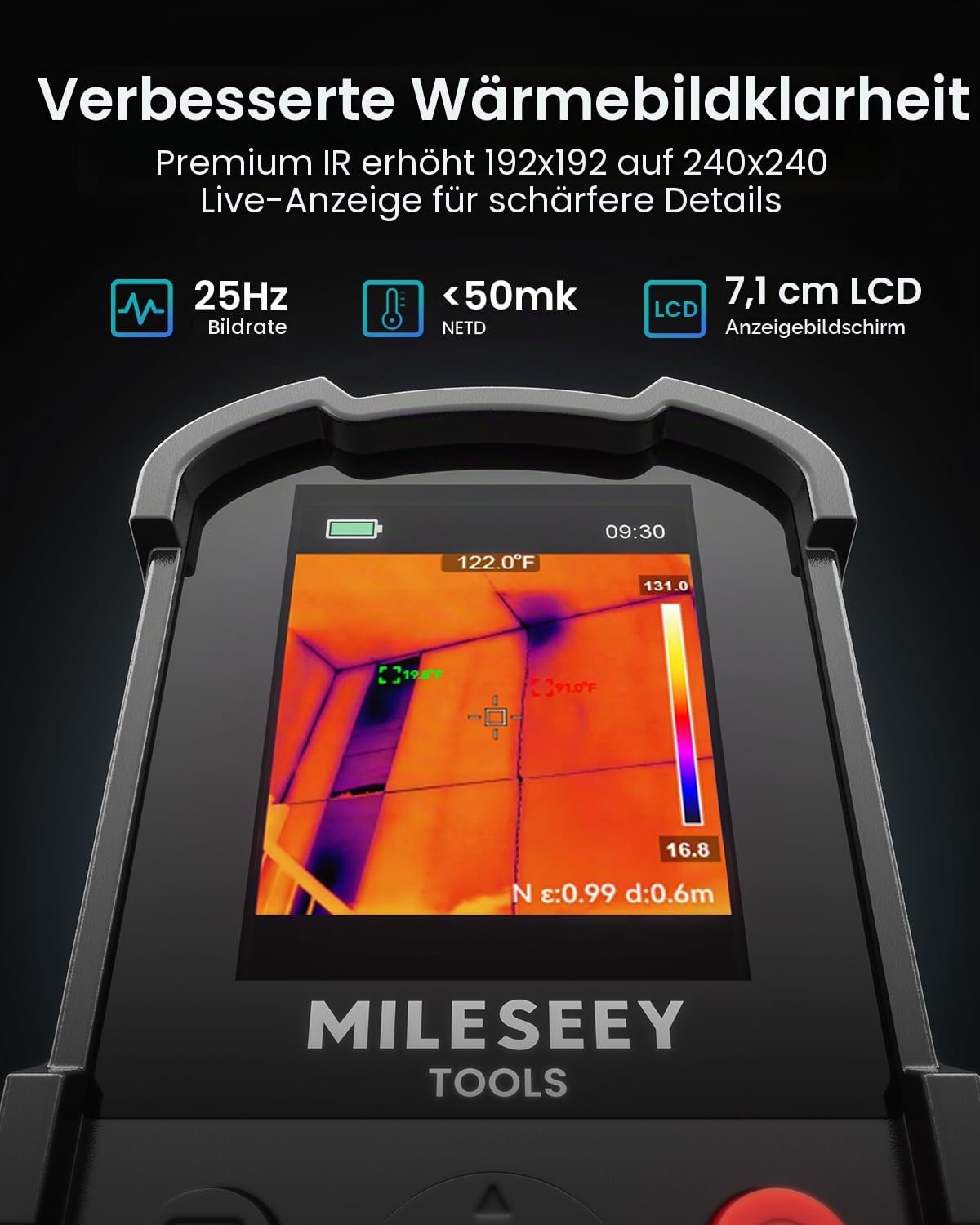 MiLESEEY TR10 Handheld Wärmebildkamera, 192 x 192 Auflösung Thermal Imaging Camera 25Hz Bildfrequenz, -20°C bis 550°C Infrarot Kamera,8 Stunden Akkulaufzeit (TR10)