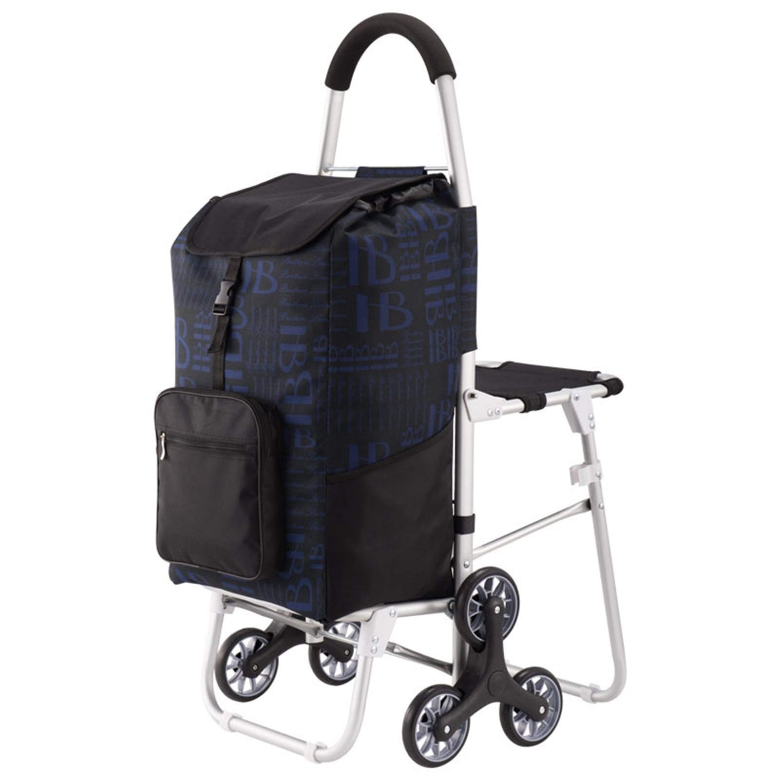 HHTD Trolley With Seat,Shopping Grocery Foldable Cart