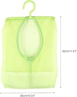 Vista 4 de Bolsa de malla colgante con percha, organizador de almacenamiento multiusos para calcetines y ropa interior para baño y armario (verde)
