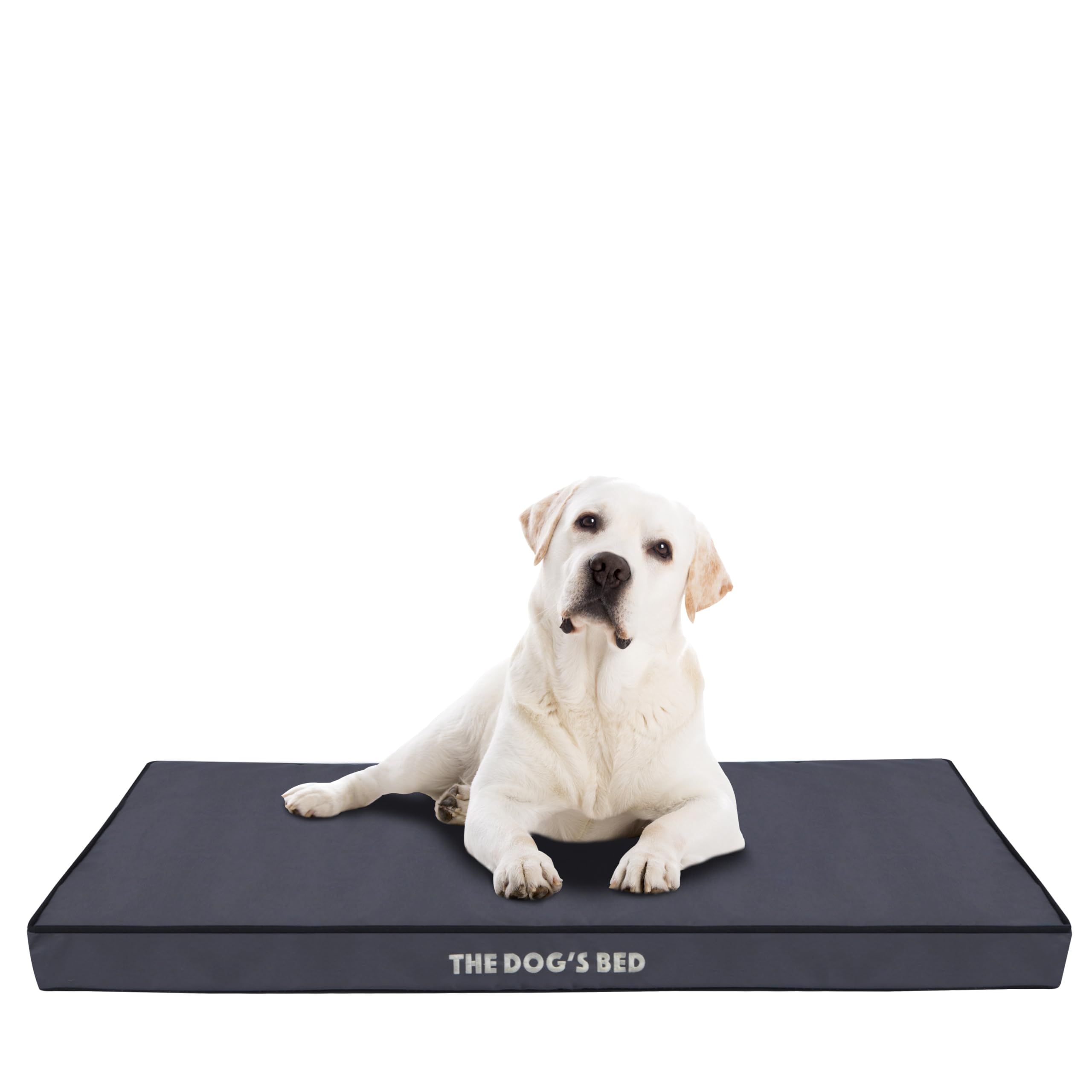 The Dogโs Bed Orthopaedic Dog Bed with Removable Cover, CertiPUR-Certified Foam, Oxford Fabric, Grey with Black Trim, XL