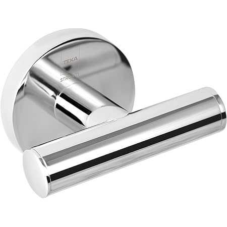 Strohm TEKA - Colgador gancho de baño ALAIOR. Colgador percha de pared para toallas, doble, cromado
