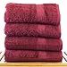 Luxury Hotel & Spa Towel Turkish Cotton Bamboo (Cranberry, Bath Towel - Set of 4)