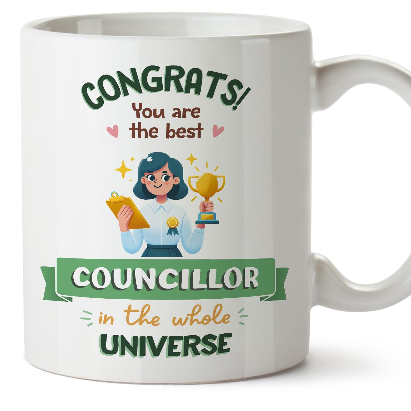 MUGFFINS Councillor Woman Mug - in English - Best in Universe Trophy - Funny Gift for Colleagues - Ceramic 11oz Mug โ image 1