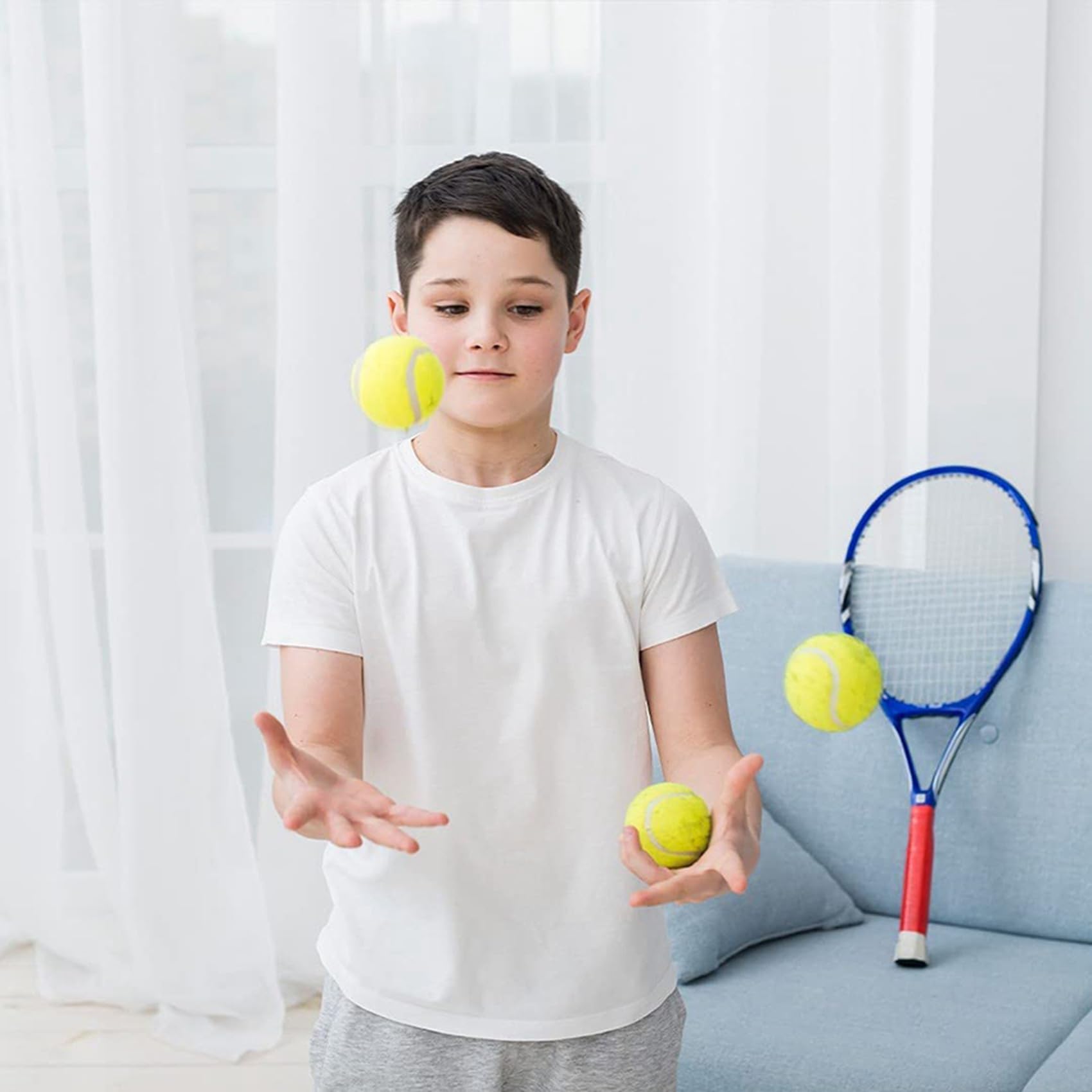 36 Pack Tennis BäLle mit Tasche Zur Aufbewahrung - Gute Qualität, Dickwandige Tennis BäLle - Perfekt für Tennis und Cricket