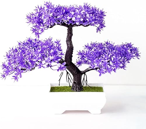 Plantas artificiales Pino Bonsái Pequeño Árbol Plantas A Simulación Lotus Pine Flor Falsa Bonsái Set Plantas Verdes en maceta Hotel Flor Planta