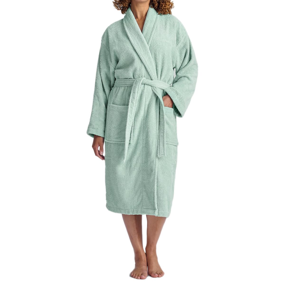 Christy Women's Duck Egg Serene Bath Robe Blue | Super Soft And Fluffy | 100% Combed Cotton | Luxury Dressing Gown | Lightweight, Quick Dry And Snag Free | 320Gsm Bathrobe | Medium |