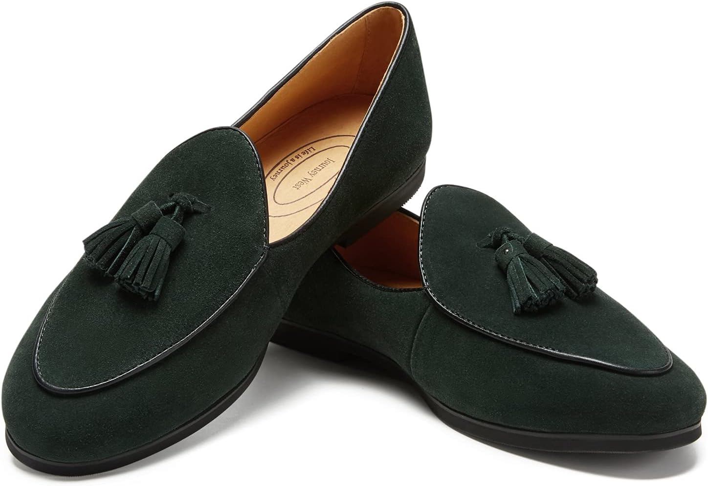 Journey West Men's Suede Leather Belgian Loafers for Men Slip-on Casual Penny Casual Loafers - Image 6