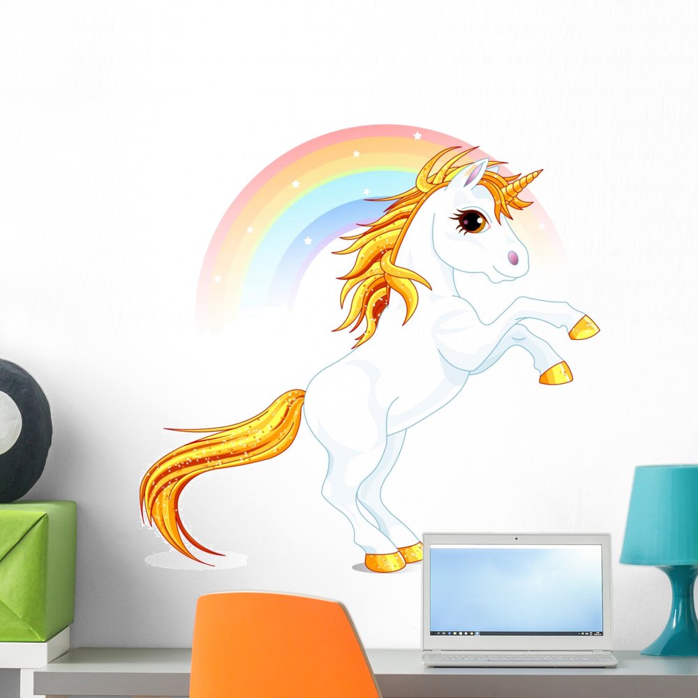 WallmonkeysUnicorn Wall Decal Peel and Stick Graphic WM170199 (24 in W x 23 in H)