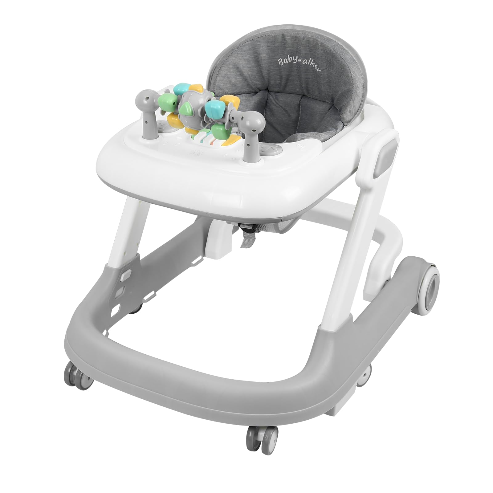 Belfoyer Lauflernhilfe Baby 3in1, Faltbarer Lauflernwagen ab 6 Monate mit höhenverstellbarem Sitz, Musik- & Licht-Aktivitätscenter, Gehfrei Baby mit Rollen & Bremsfunktion-WX35402