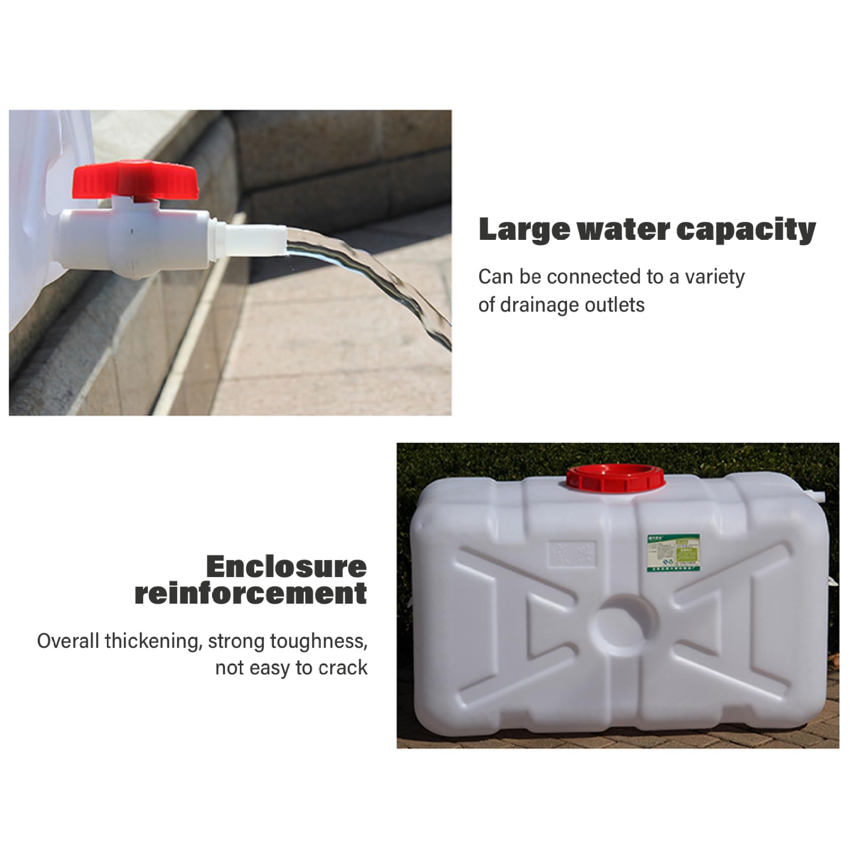 Serbatoio dell'acqua portatile, contenitori per lo stoccaggio dell'acqua in plastica da 30 litri con rubinetto e tubo flessibile per campeggio, , camion, preparazione alle emergenze, contenitor