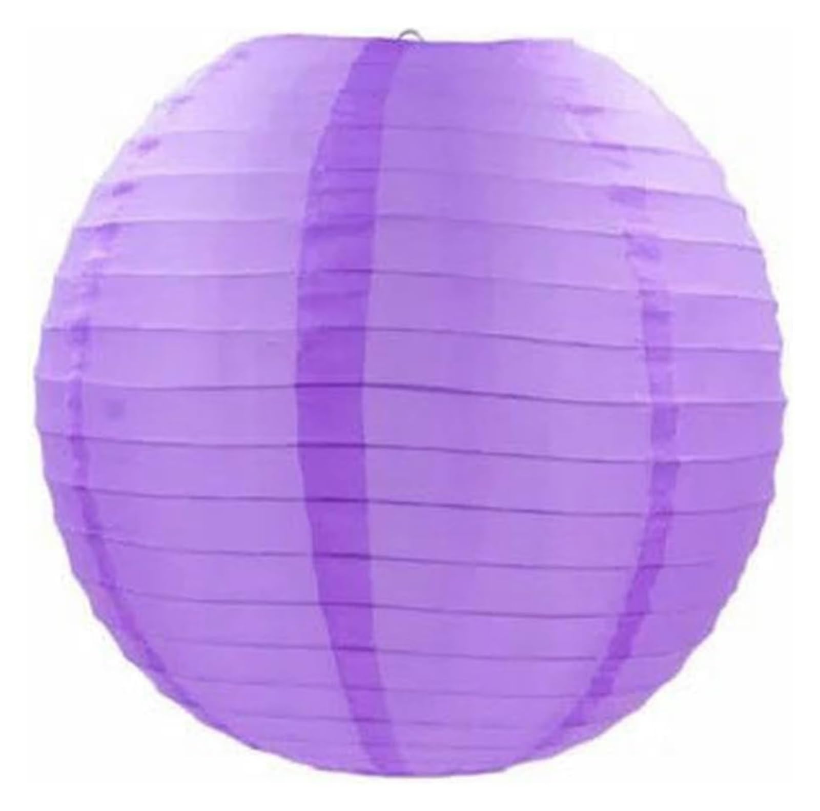 Round Paper Lanterns, Round Cloth Lantern Outdoor Waterproof Birthday Wedding Decor Multicolor 20-40cm(Purple,Cloth lantern 20CM)