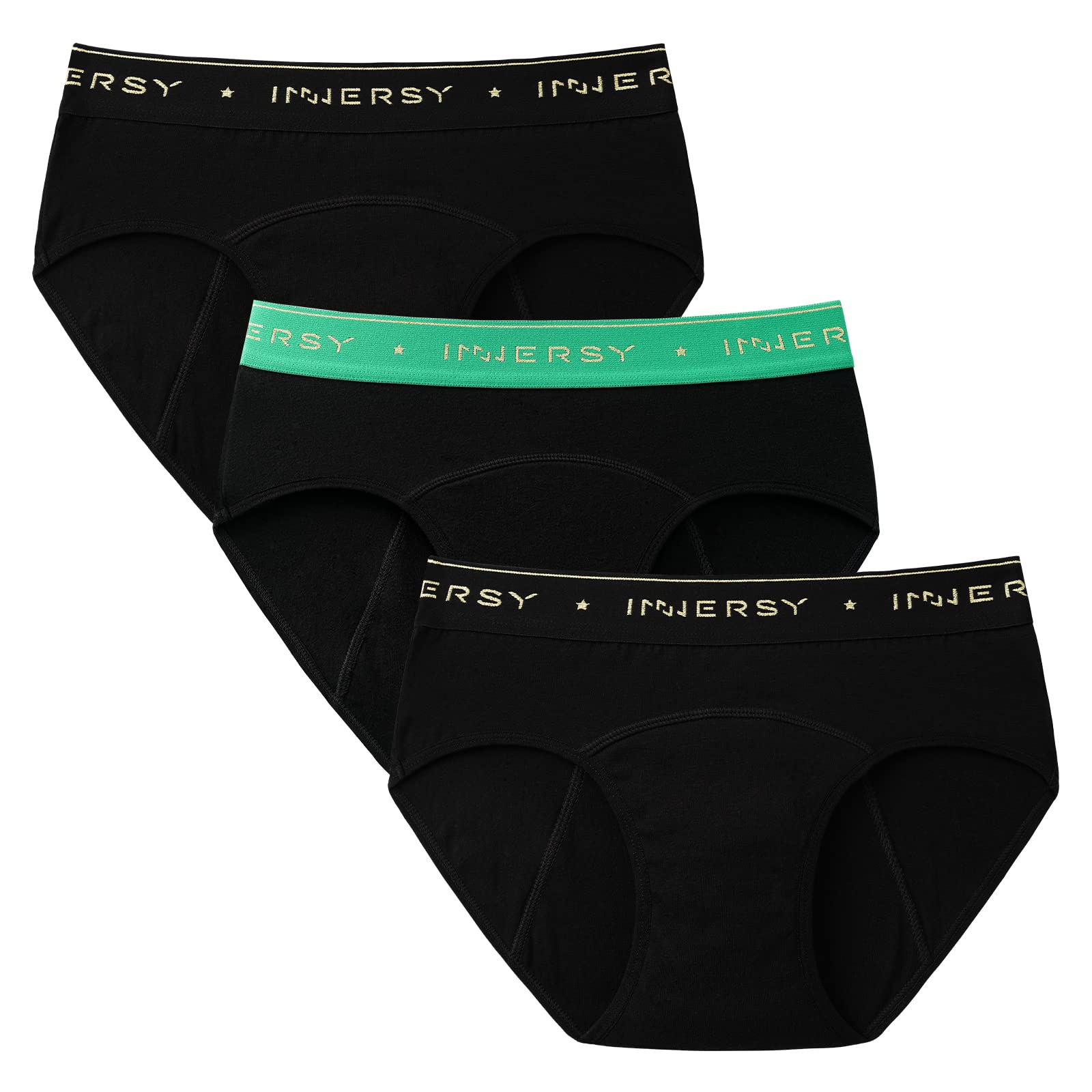 INNERSY Bragas Menstruales Niña Ropa Interior Algodon Braga Menstrual Reutilizables 8-16 Años 3 Pack