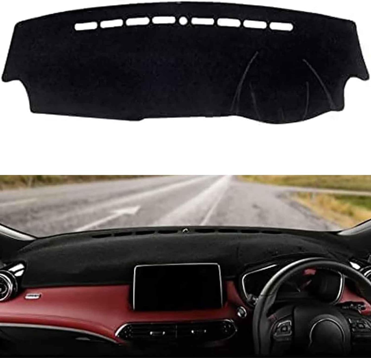 DdaiXQ Car Dashboard Mat For MG HS EHS 2018 2019 2020 2021 2022, Anti Slip Anti Glare Dustproof Dashboard Cover Pad Protector Dash Cover Sunshade Dashmat