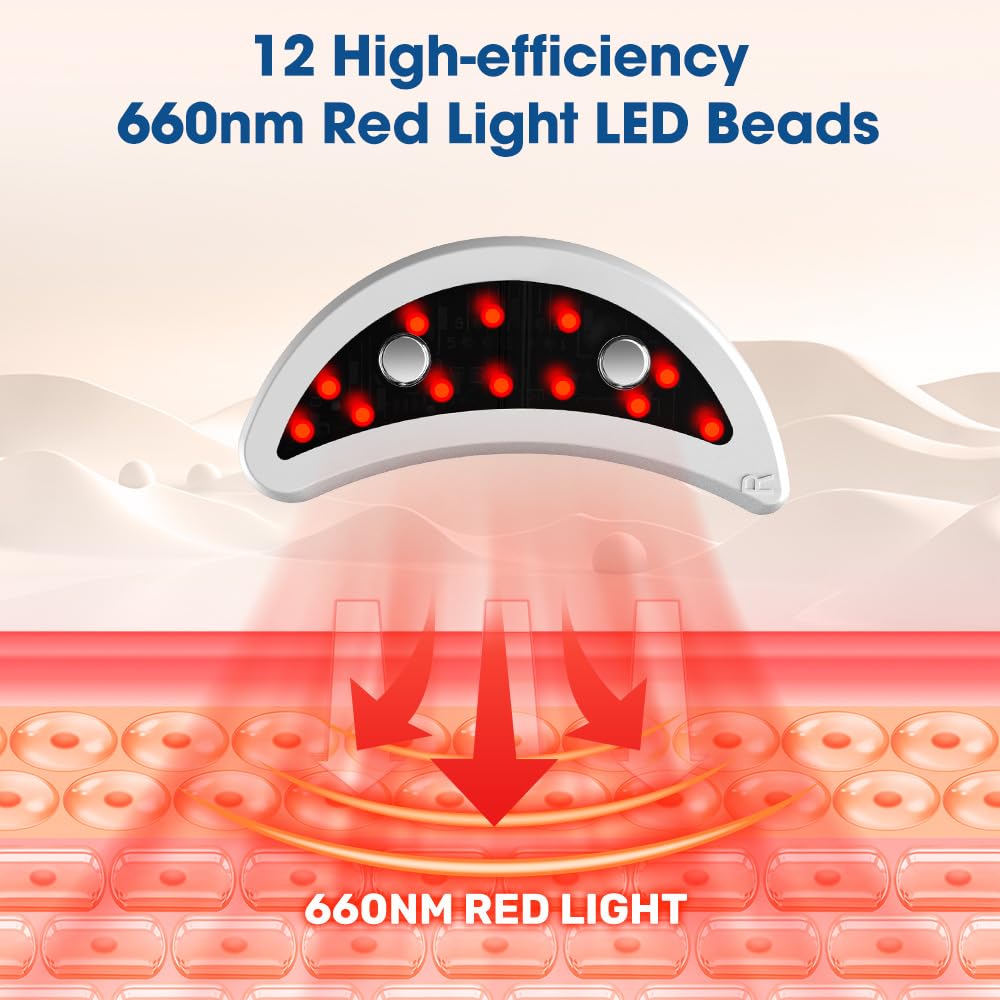 Under Eye Red Light Therapy Eye Pods,Red Light Therapy for Eyes,Microcurrent Eye Massager for Eye Bags Remover, Dark Circles and Wrinkles (A)