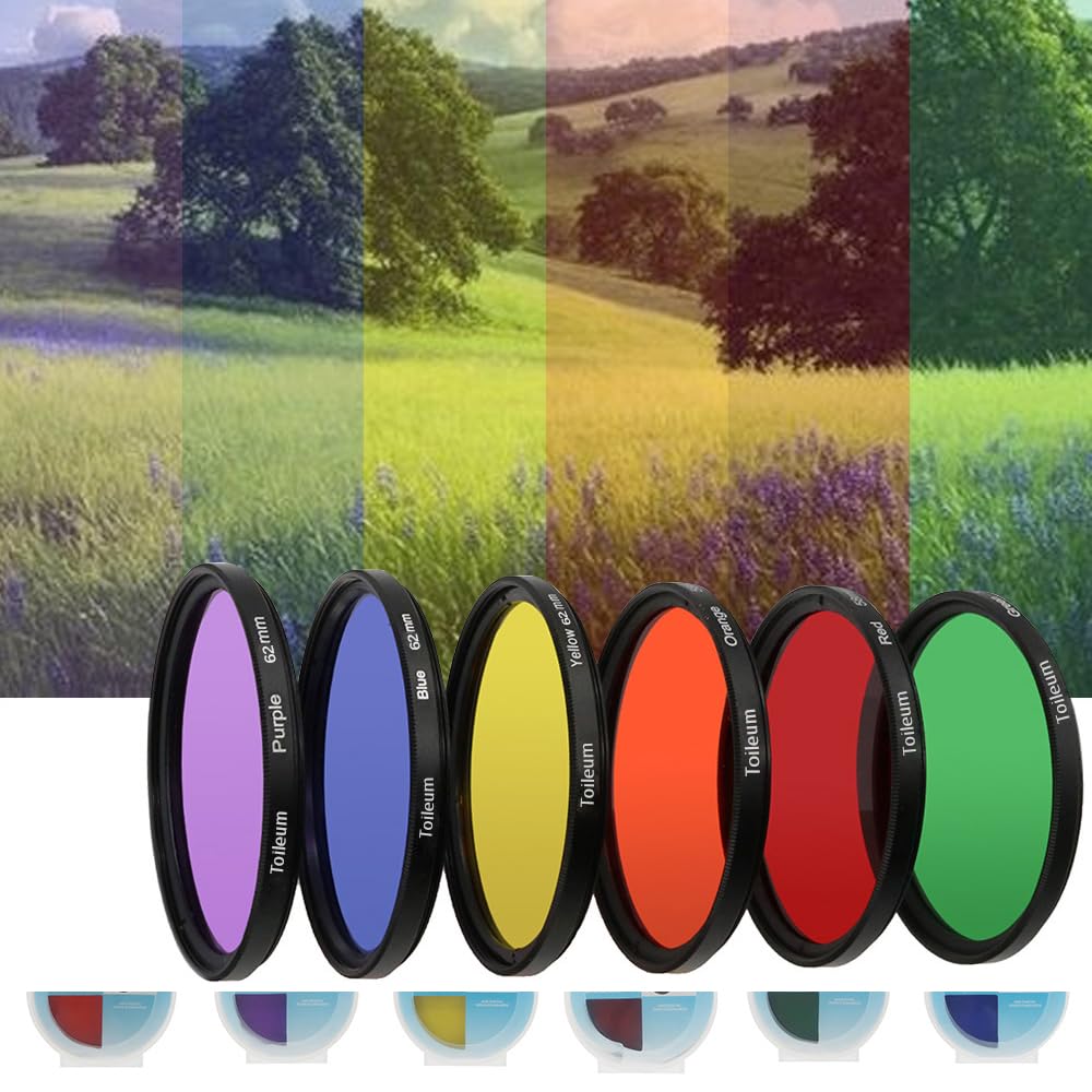 Amazon | Toileum 62mm 6pcsフルカラーレンズフィルターセット 62MM