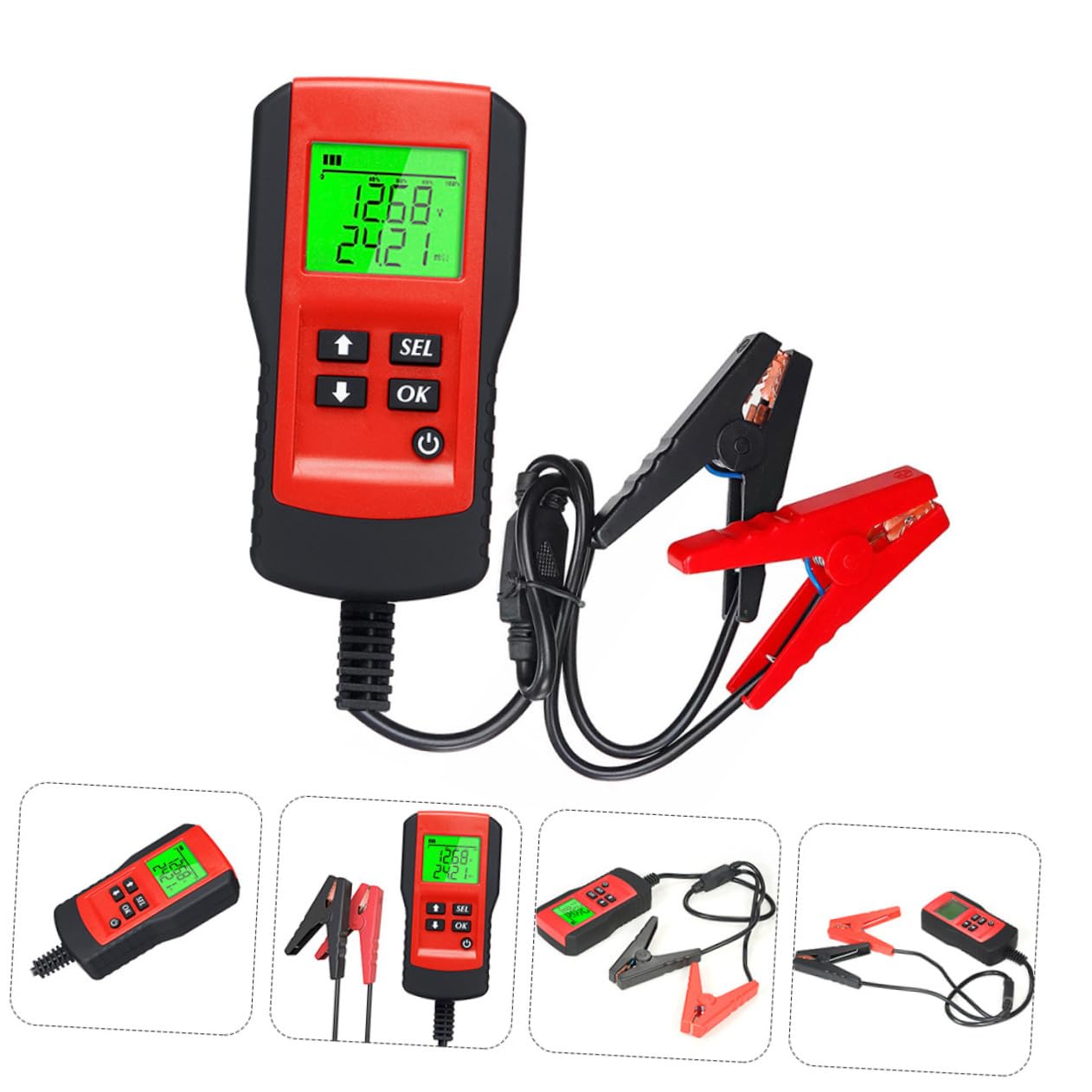 INOOMP Tester per Batteria Auto 12V Car Battery Checker Display Durata e Risposta Rapida per Controllo Tensione e Batterie