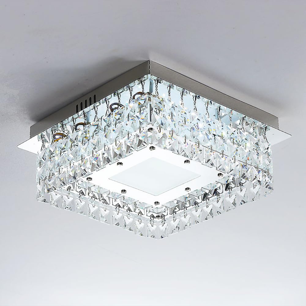 Lustre led à cristaux dimmable avec télécommande pour cuisine et salon