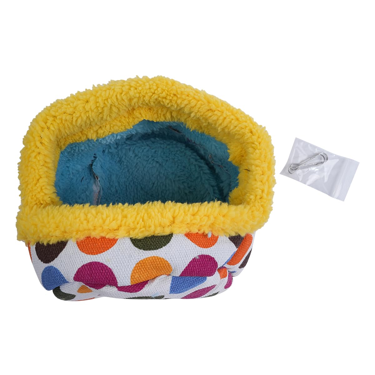 ZONADAH 14x14x17cm Bird Hanging Hammock Winter Warm Parrot Nest House Bed Plush Snuggle Pet Cave Hammock Tent Bed for Hamster Parrot Macaw Budgies Cockatiels