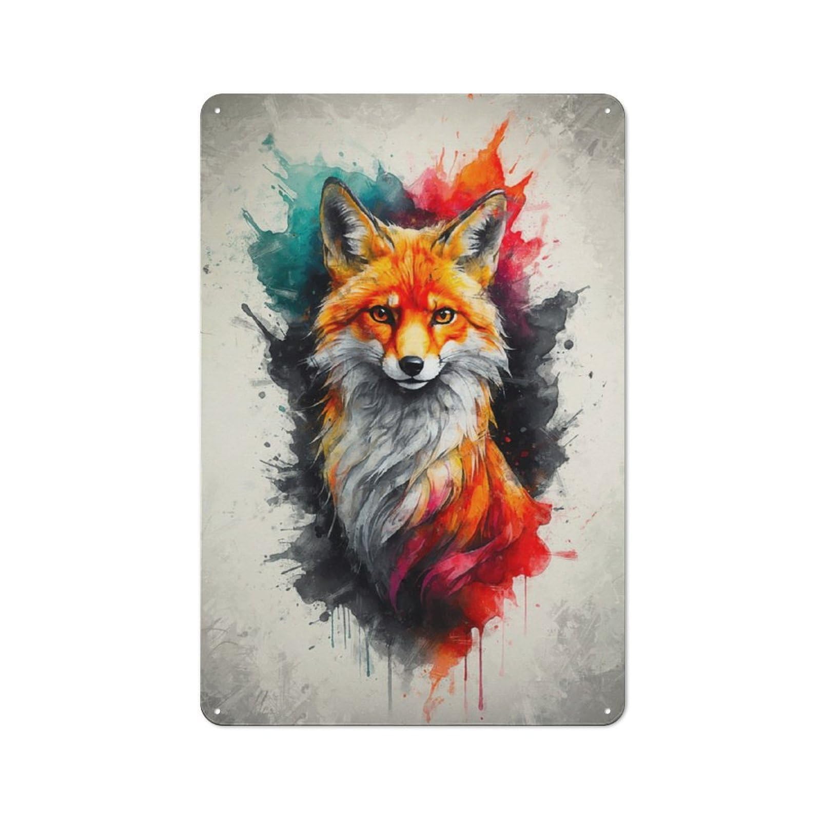 Tin Sign 30x20cm with Foxy Palette for Pub Or Café, Rustic Decor, Wall Decoration for A Recently Updated Pub And Café