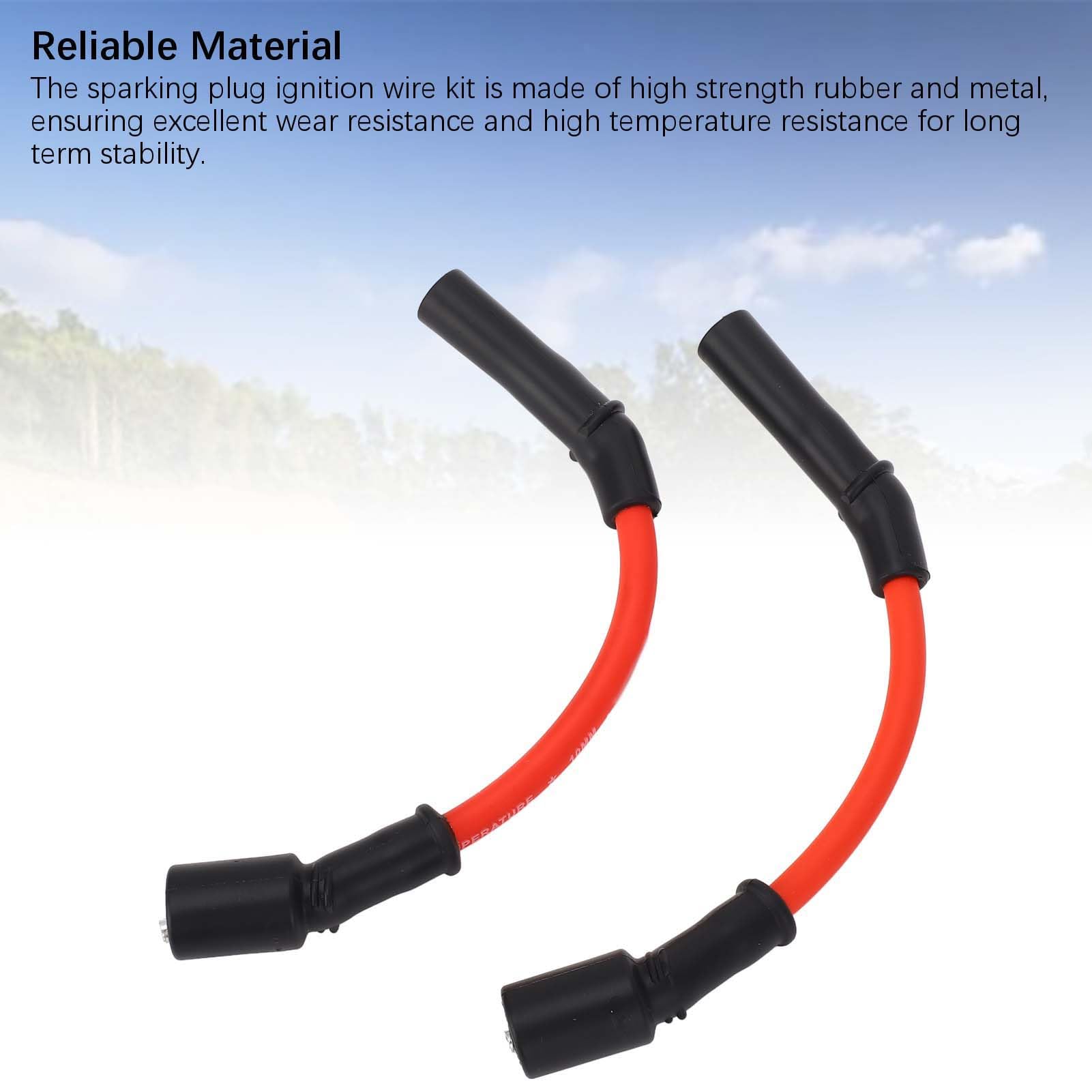 2 Pcs 10,4 Mm Filo per Candele Set Kit di Filo di Accensione a Spina Ad Alta Efficienza per Macchine in Serie XB9 XB12 (Rosso)