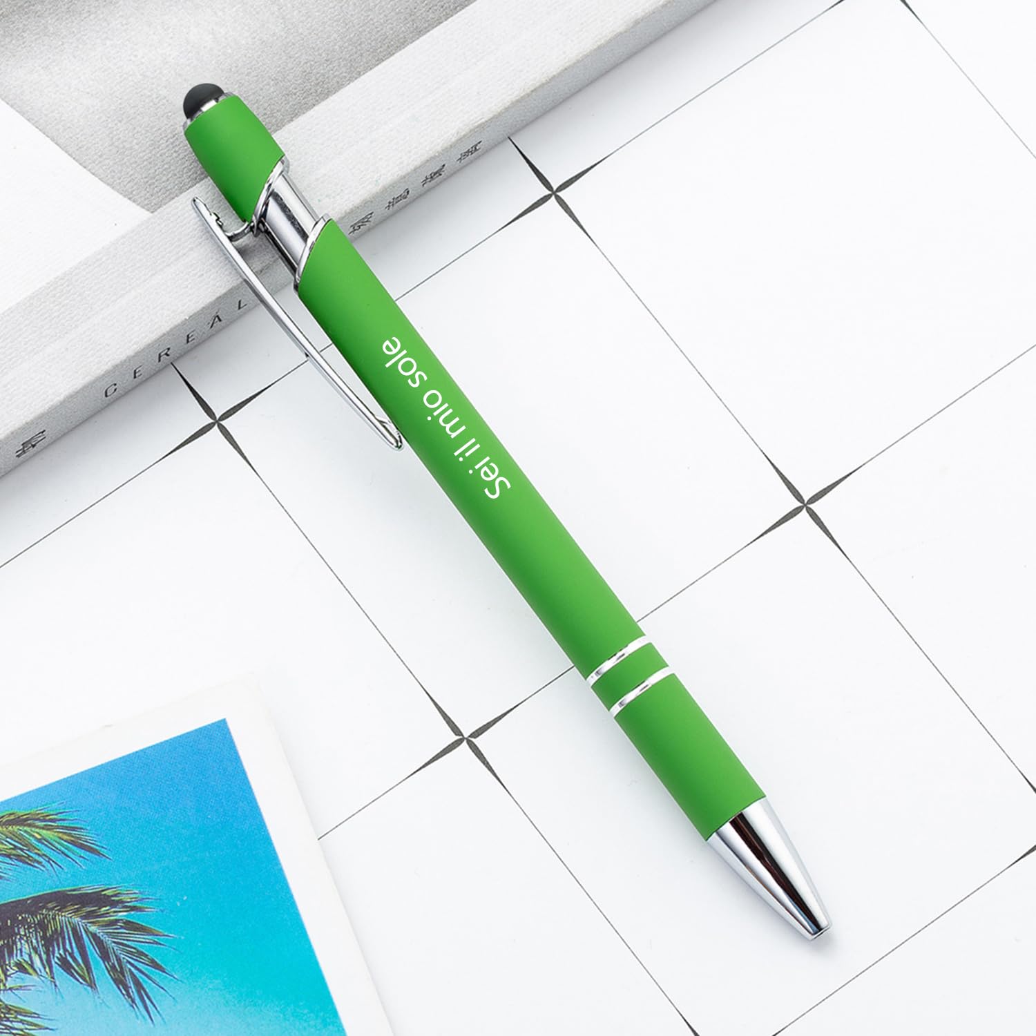 Stylo à bille publicitaire personnalisé, stylo à bille personnalisé avec fonction tactile, adapté aux entreprises, au bureau, à l'école, à l'écriture, gravure gratuite avec message de nom - 216Pièces