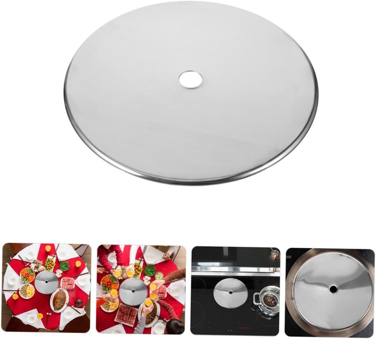 MAGICLULU Stainless Steel Heat Diffuser Ring for Induction Burner Plate Hot Pot Table Ring Cover