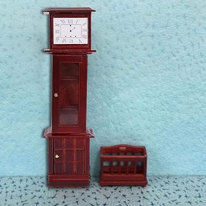 Vintage Grandfather Clock, Durable Grandfather Clock, Exquisite Workmanship Beautiful Non-Toxic for Dolls House Decoration Children Living Room Decoration Kids