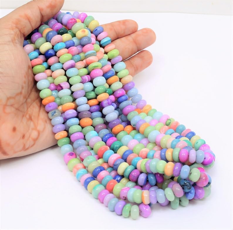 Perles rondes naturelles multi-opales lisses fabrication bijoux collier