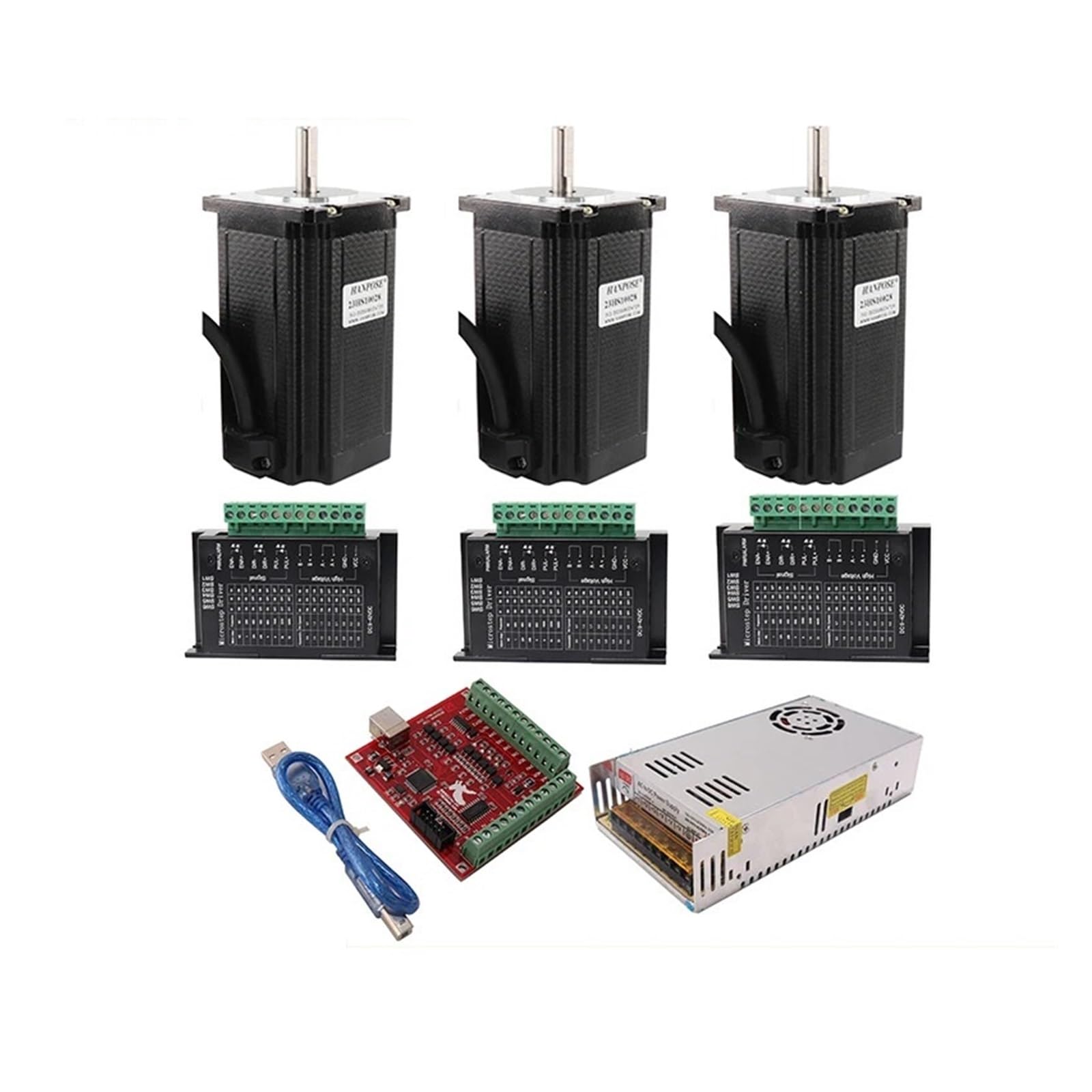 Schrittmotortreiber TB6600 Nema 23 Schrittmotortreiber 23HS10028 Schrittmotortreiber TB6600 + 350 W 36 V Netzteil + USB Mach 3 Buchsenzubehör
