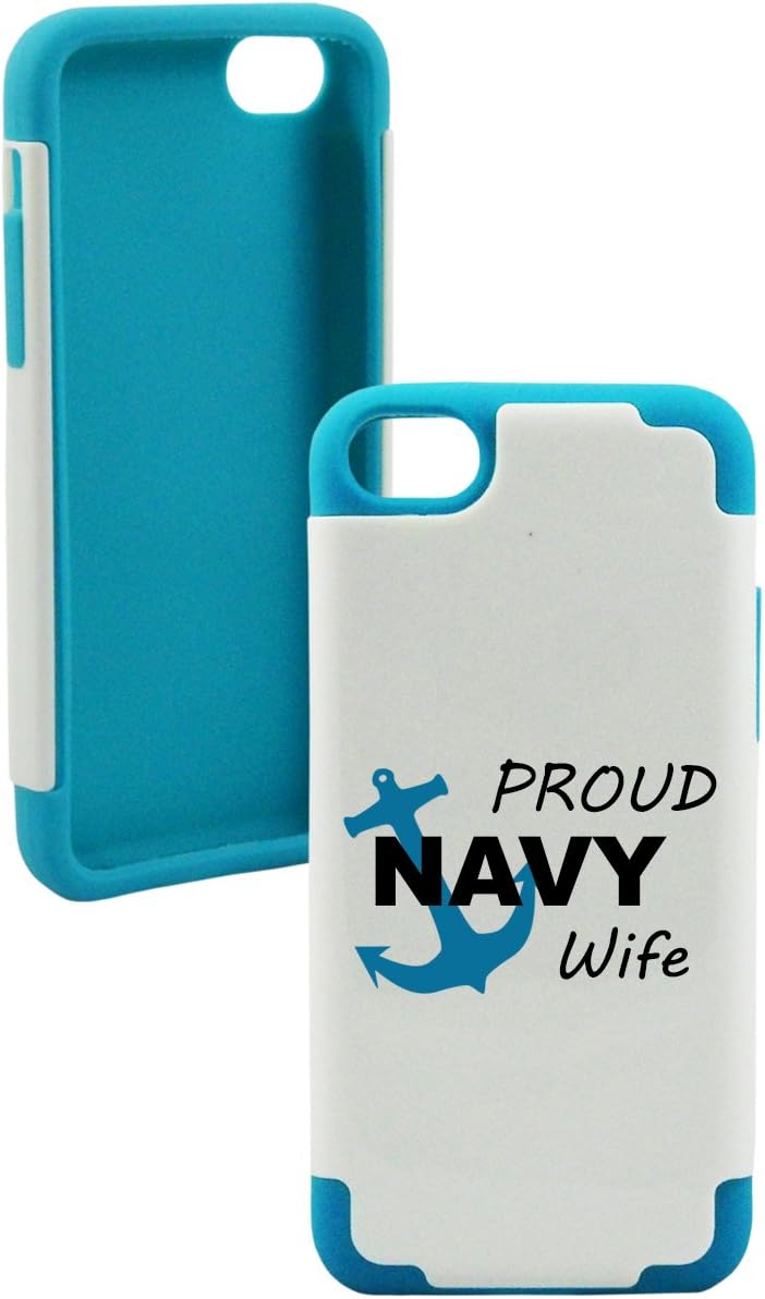 Proud Navy Wife Plastic & Silicone Baby Blue Case for Iphone 5c
