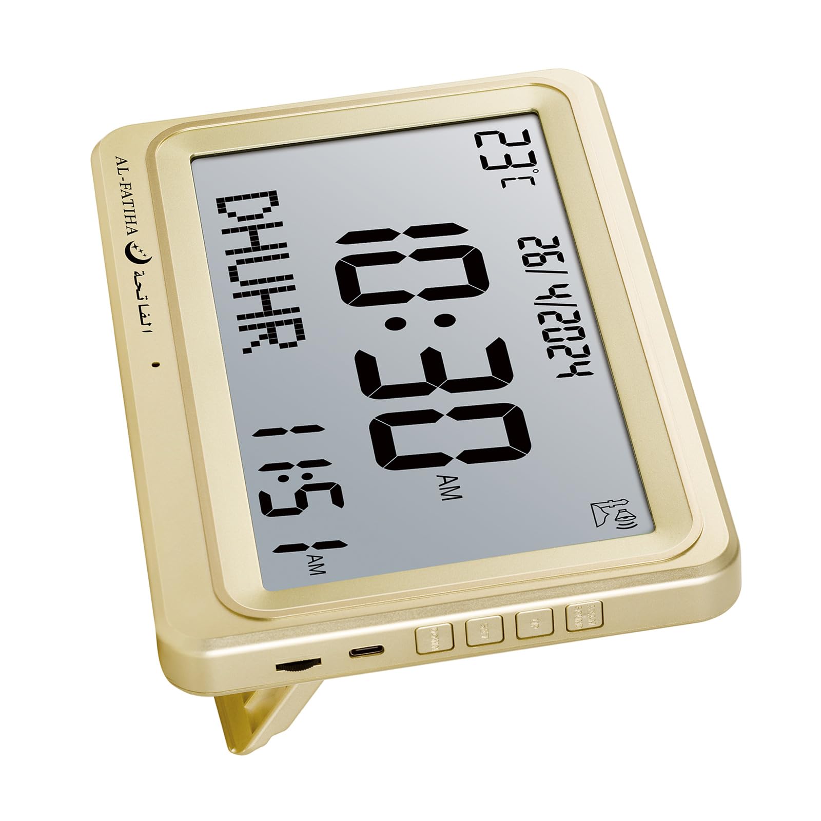 Reloj Azan con cinco horas de oración alarma religiosa portátil pantalla LCD