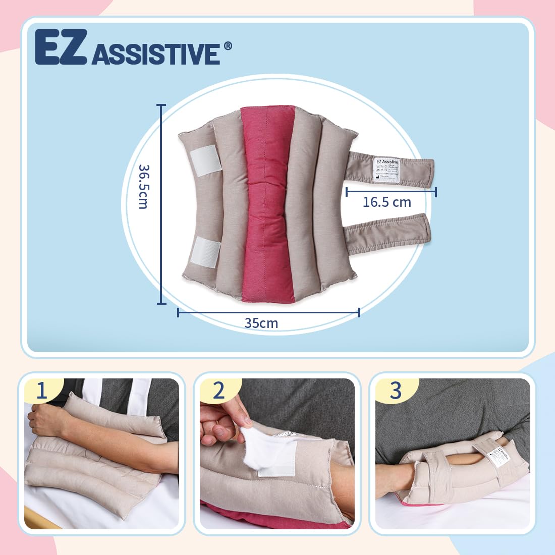 EZ Assistive Coderas protectoras de soporte de codo para ancianos y pacientes postrados en cama, protector de codo con espuma suave, 1 unidad