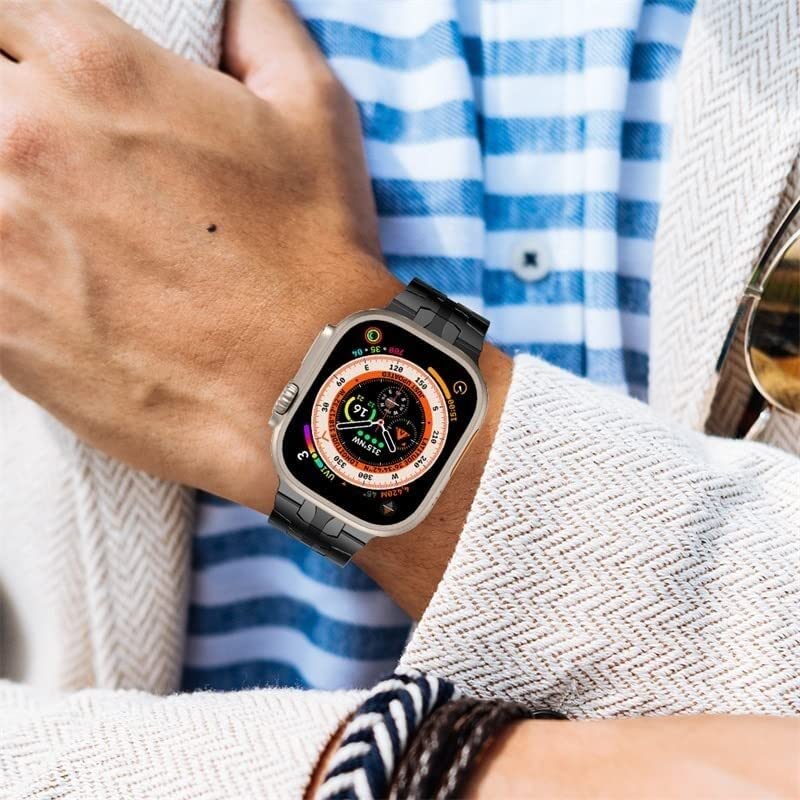 Wysokiej jakości metalowy pasek ze stali nierdzewnej do zegarka Apple Watch 49 mm, 44 mm, 45 mm, do bransoletki Iron Man, metalowa klamra, pasek kompatybilny z iWatch Ultra 8 7 SE 6 41/40 / 38 /