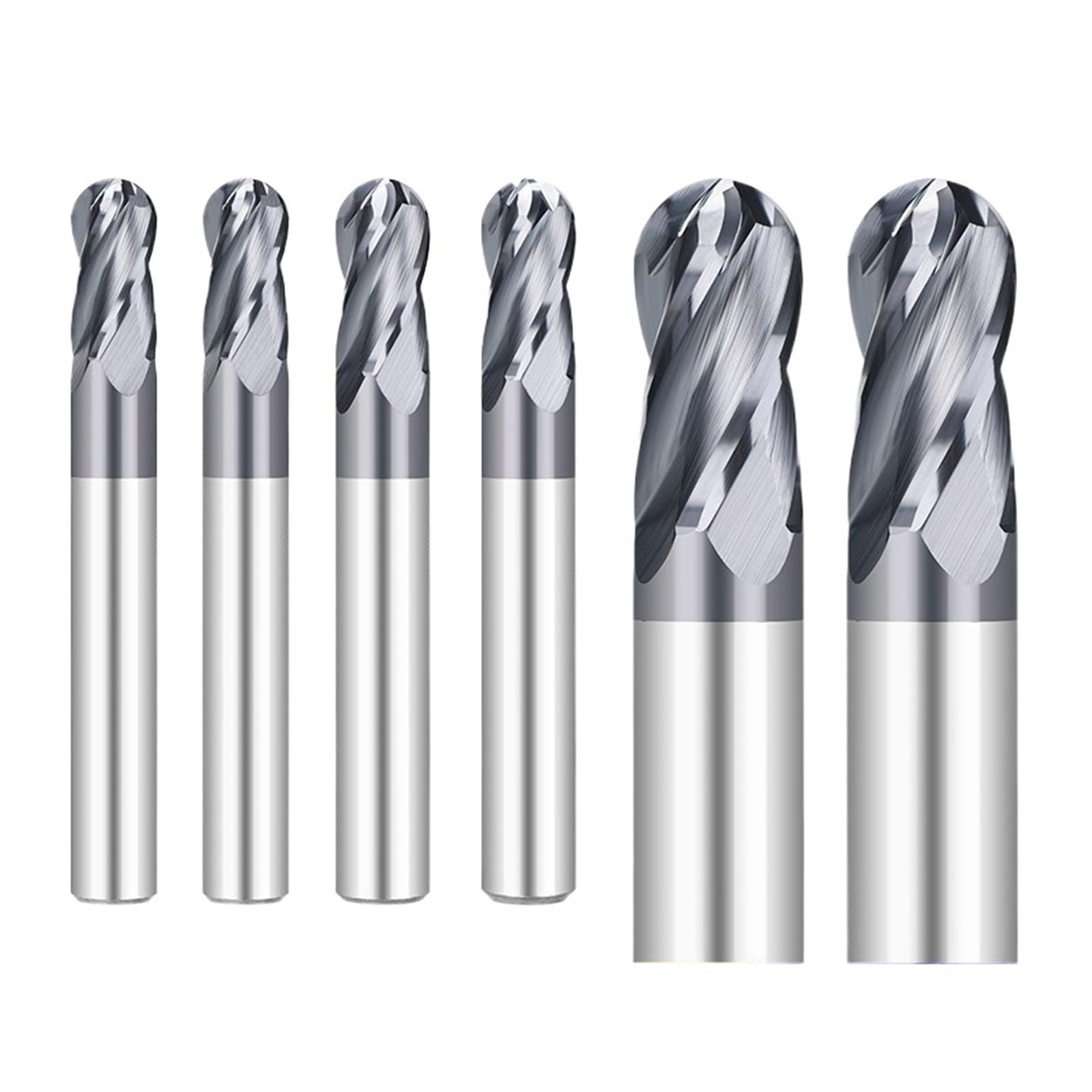 Fraise à bout sphérique Fraise à bout sphérique à 4 cannelures, 4 dents, finition en carbure monobloc, usinage R0.5-R8, outil de coupe du métal(R0.5x1x2x50x4D)