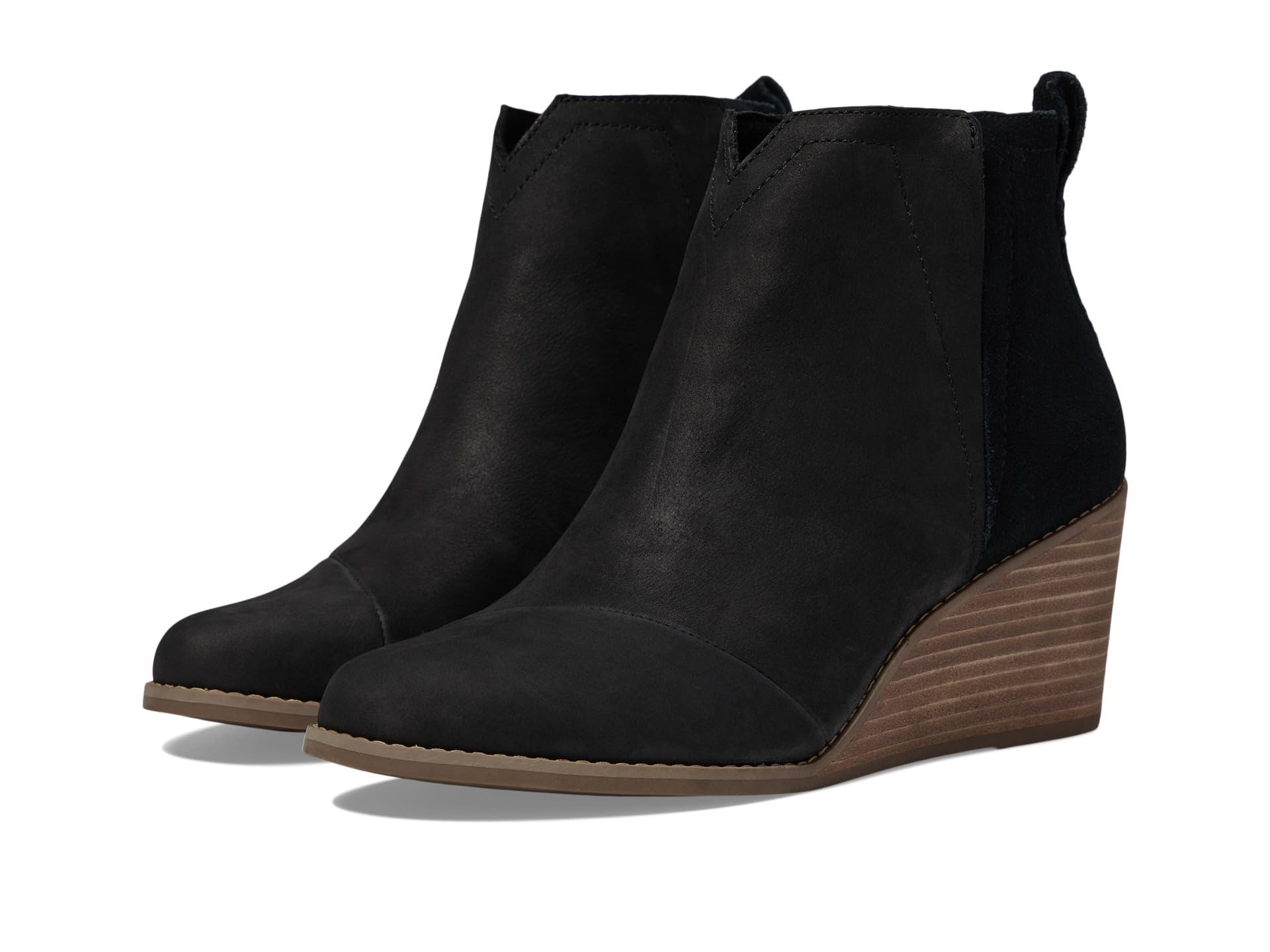 TOMS Women's Ankle Wedge Bootie - Stylish, Eco-Friendly with Suede & Leather Uppers, 7cm Heel