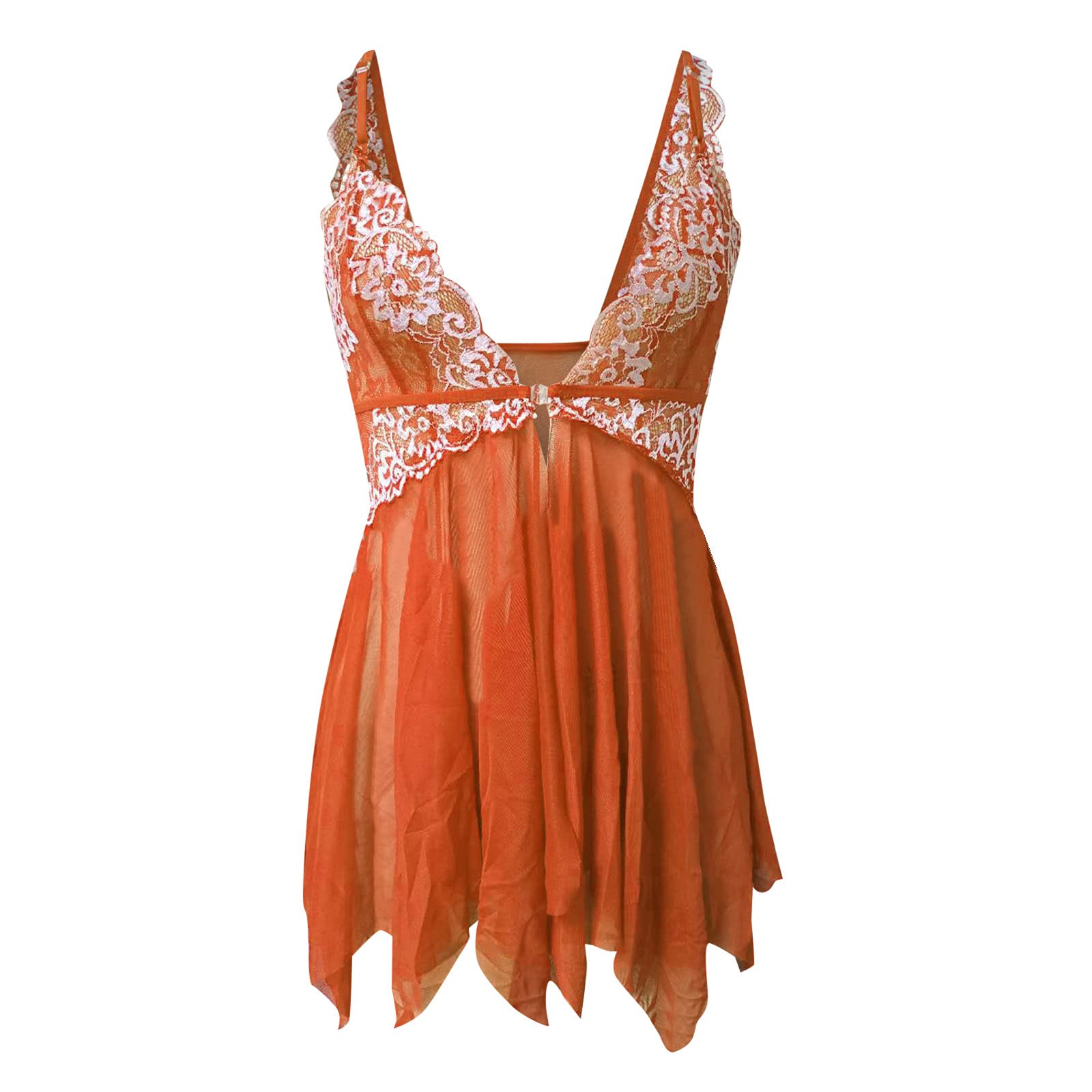 YZCIS Damska bielizna typu babydoll koszulka nocna bielizna z klatką piersiową Babydoll siateczkowa bielizna nocna Plus rozmiar bielizna nocna Babydoll satynowa koszula nocna miękka domowa nowa piżama