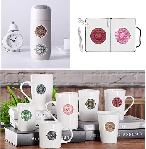Miniatura 7 de 60 calcomanías de mandala calcomanías espirituales de yoga calcomanías para laptop mandala calcomanías pequeñas para botellas de agua monopatín