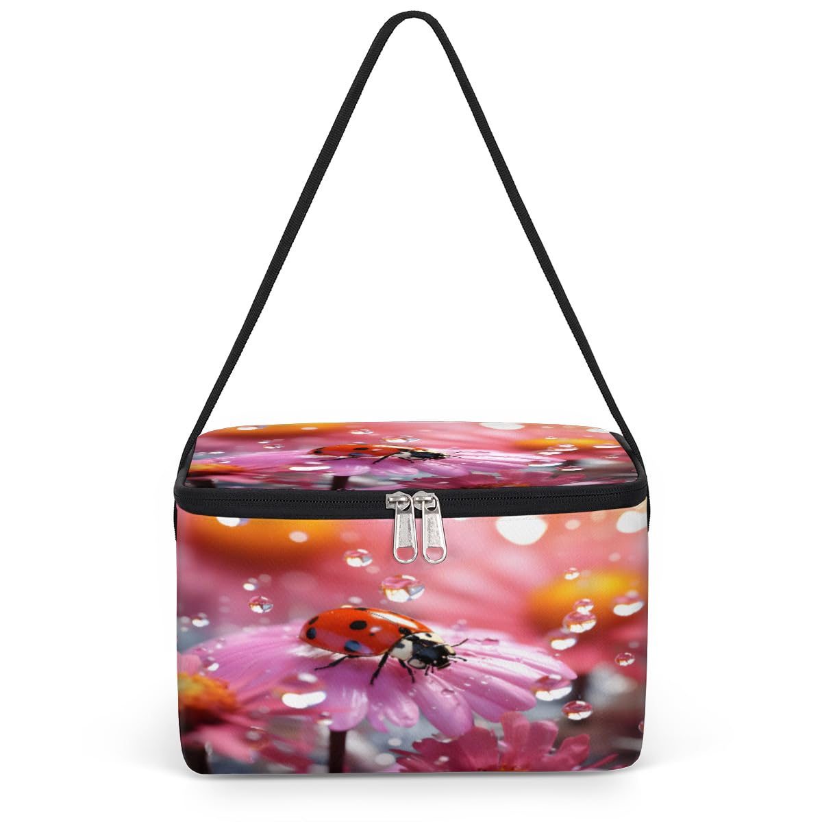 GzLeyigou Animal Lunch Bags for Women Men 9 Cans, Hot & Cold Food Delivery Bag Insulated Grocery Bag Insulated Lunch Box Flower Cooler Bag for Office Work Picnic Beach