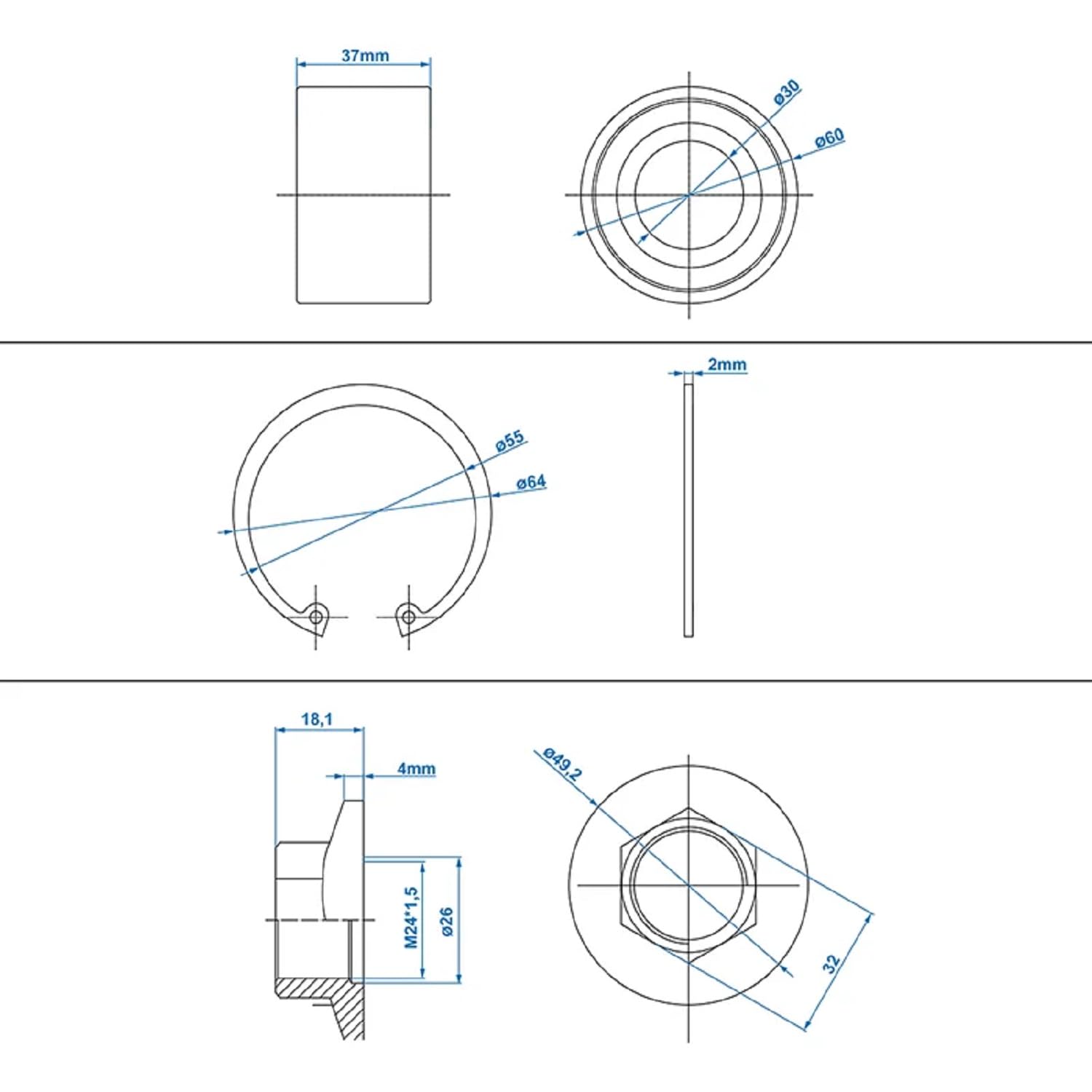 ProPlus Kompaktlagersatz 30/60x37mm passend für AL-KO