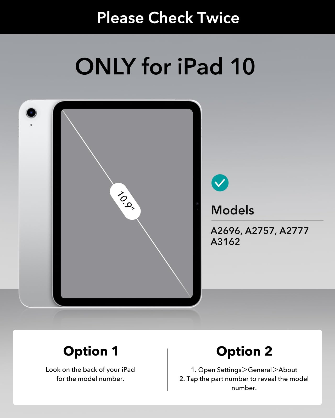 ESR für iPad 11th(A16, 2025)/10 Gen (10,9 Zoll) 2022, Tastatur Hülle mit Trackpad, magnetisch abnehmbare Tastatur mit hintergrundbeleuchteten Tasten, Hoch-/Querformat, Schwarz
