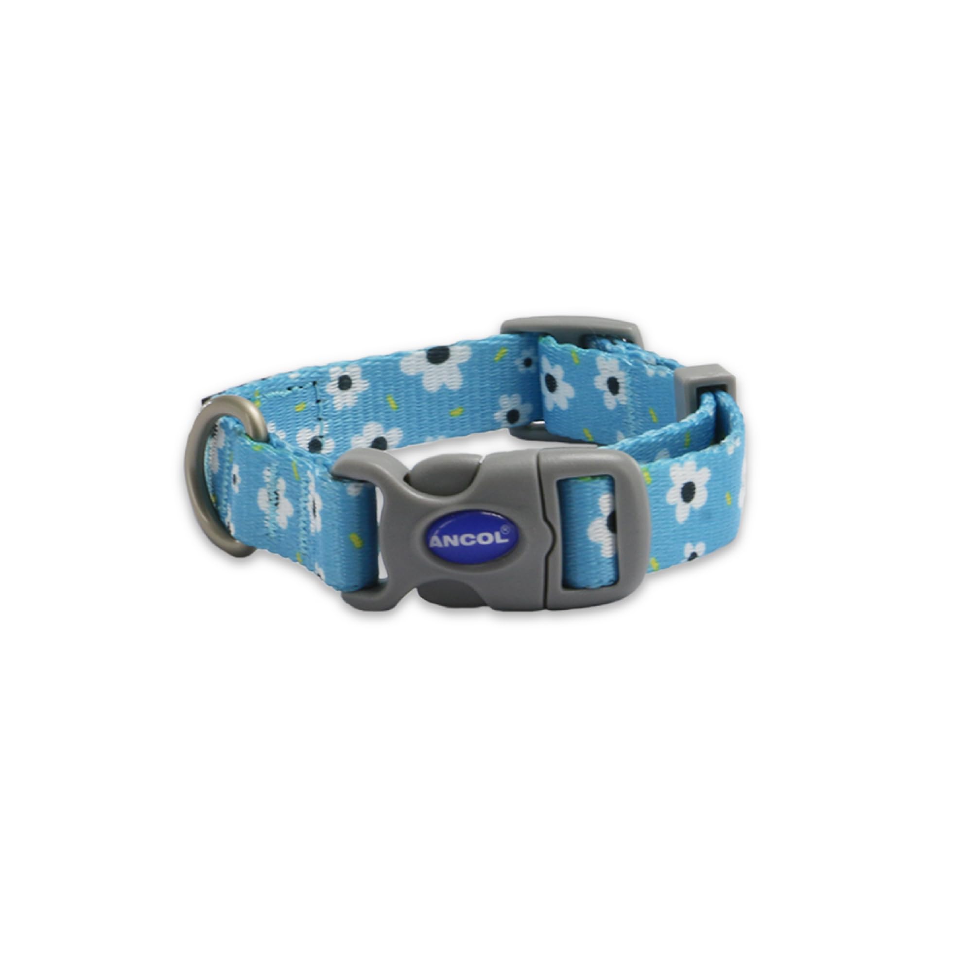 Ancol Soho Dogs Collar in Daisy Leaf - 100% Recycled Fabric Comfortable Pet Accessory - Sturdy Adjustable Buckle Puppy Neckband - S