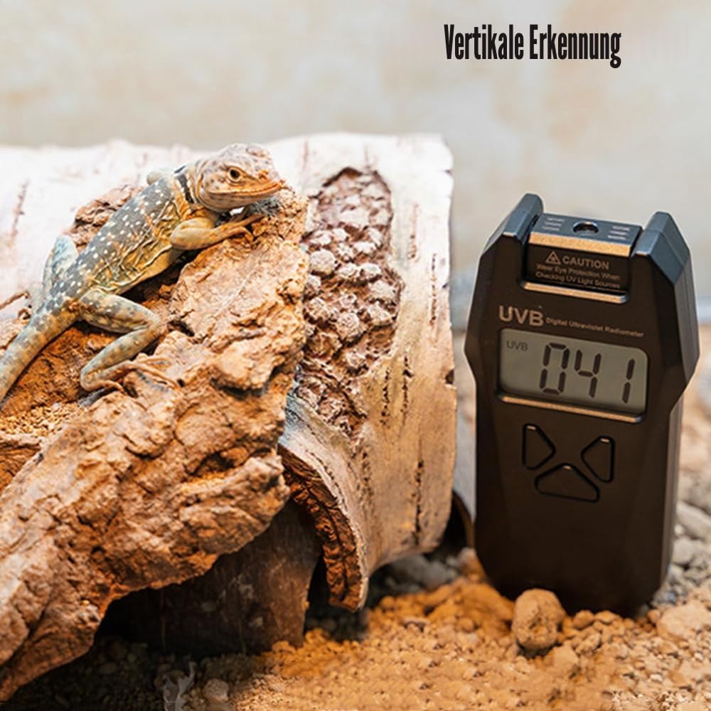 UVB Index Messgerät, Digitaler Reptilien UVB Tester mit Sonde und Datenprotokollierung 240-370 nm