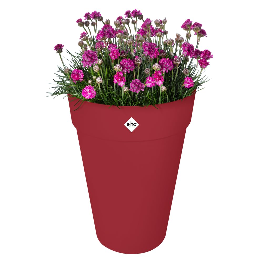 elho loft urban rund hoch 42cm Blumentopf - Theaterrot | Ø 42 x H 56 cm | Für den Außenbereich geeignet | 100 % recycelter Kunststoff