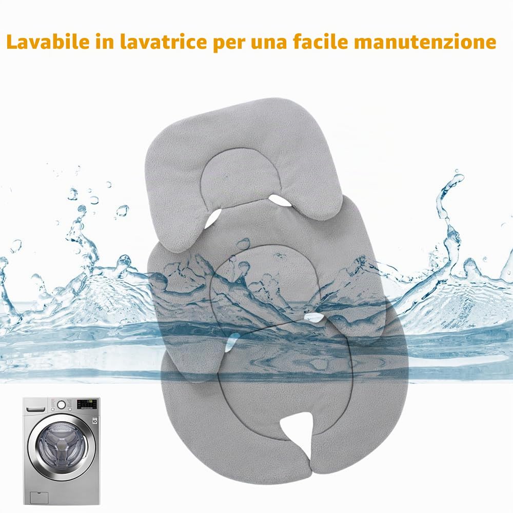 Riduttore Passeggino Universale, Cuscino per Seggiolino Auto, Materassino Passeggino Universale, Traspirante Antisudore, Cuscino Riduttore Passeggino per Passeggino, Seggiolino Auto (Grigio)