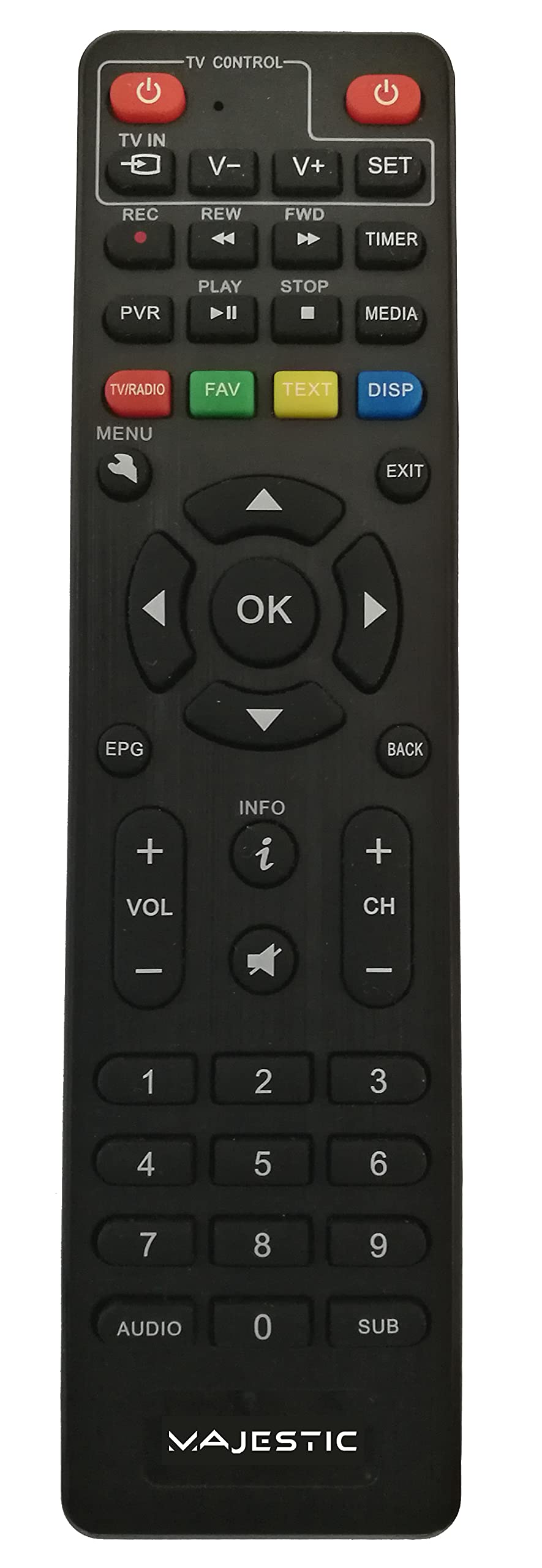 Majestic DEC 265 SAT - Decoder satellitare tivù sat, supporto HEVC MAIN 10, telecomando programmabile, smart card HD e ingresso USB