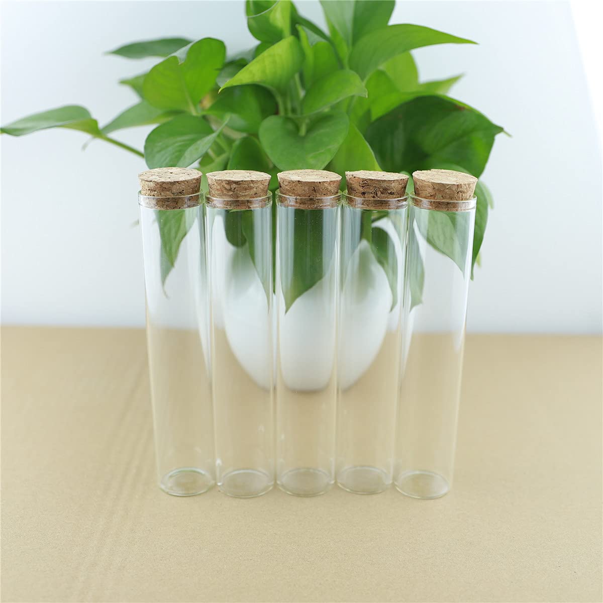 Szklane probówki z pokrywkami, Opakowanie 12 butelek z korkiem szklanym, 30 x 150 mm, 80 ml, do przechowywania probówek, fiolek rzemieślniczych