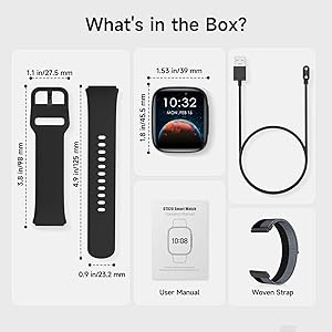 Smart Watch for Men Women, 1.85" AMOLED Ultra-Clear Screen Smartwatch Compatible iPhone/Samsung/Android, 100+ Sport Modes Fitness Tracker with Heart Rate/SpO2/Sleep Monitor 3ATM Waterproof, 2 Bands