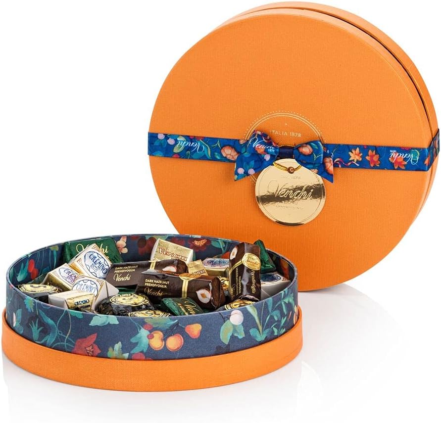 Venchi - Garden Collection - Medium Round Assorted Chocolate Gift Box 14.11oz - Gift Idea - Gluten Free